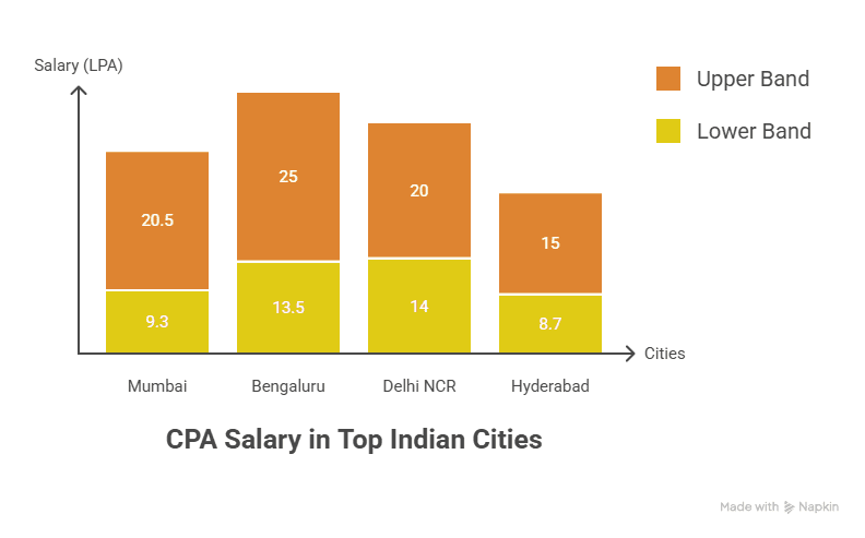 bar graph showing average cpa salary in top indian cities