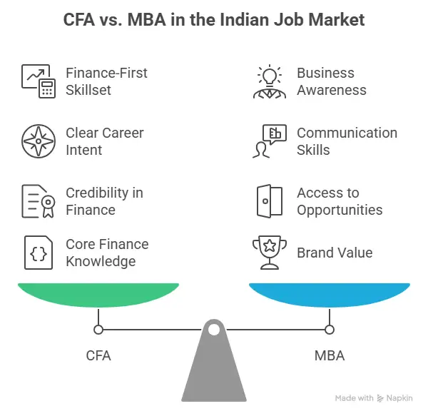 cfa vs mba - indian job market context