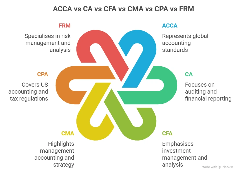 ACCA vs CA vs CFA vs CMA vs CPA vs FRM