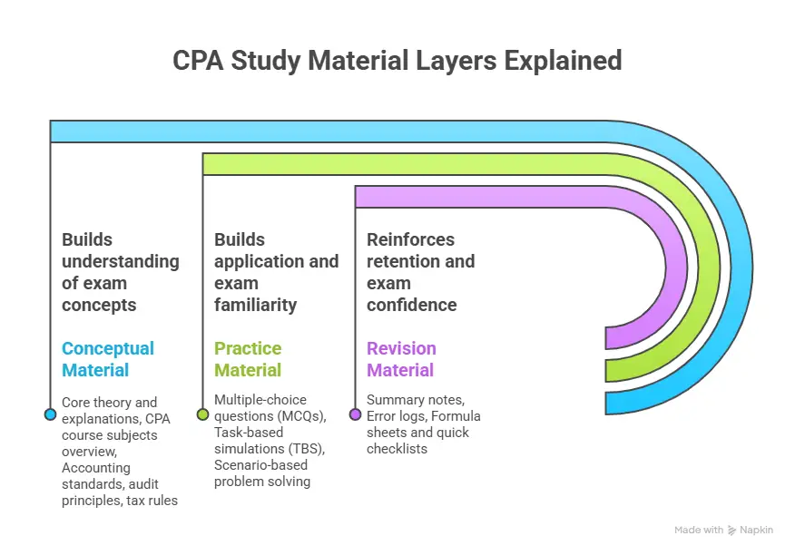 cpa study material layers explained