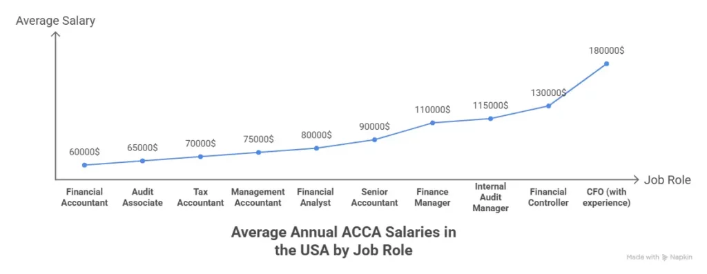 Average Annual ACCA Salaries in the USA by Job Role