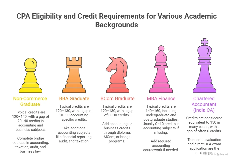 cpa eligibility requirements for various academic backgrounds