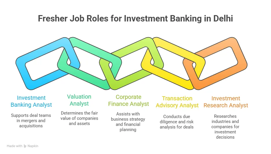 job roles for freshers in investment banking in delhi