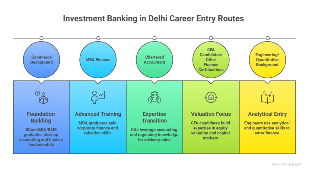 various entry routes for investment banking in delhi