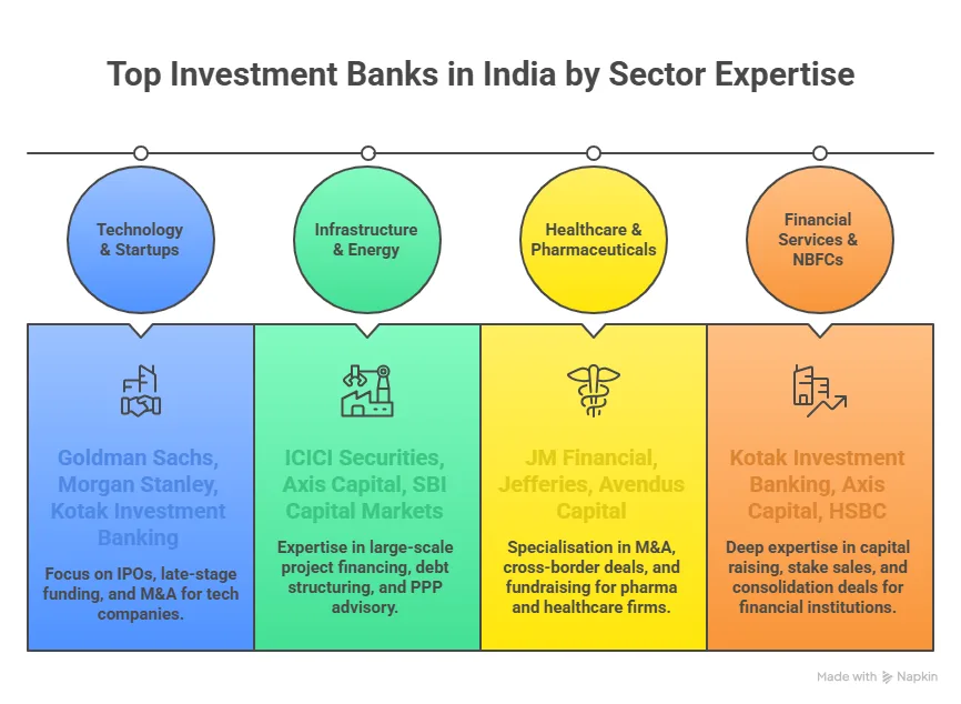 sector wise investment banks in india