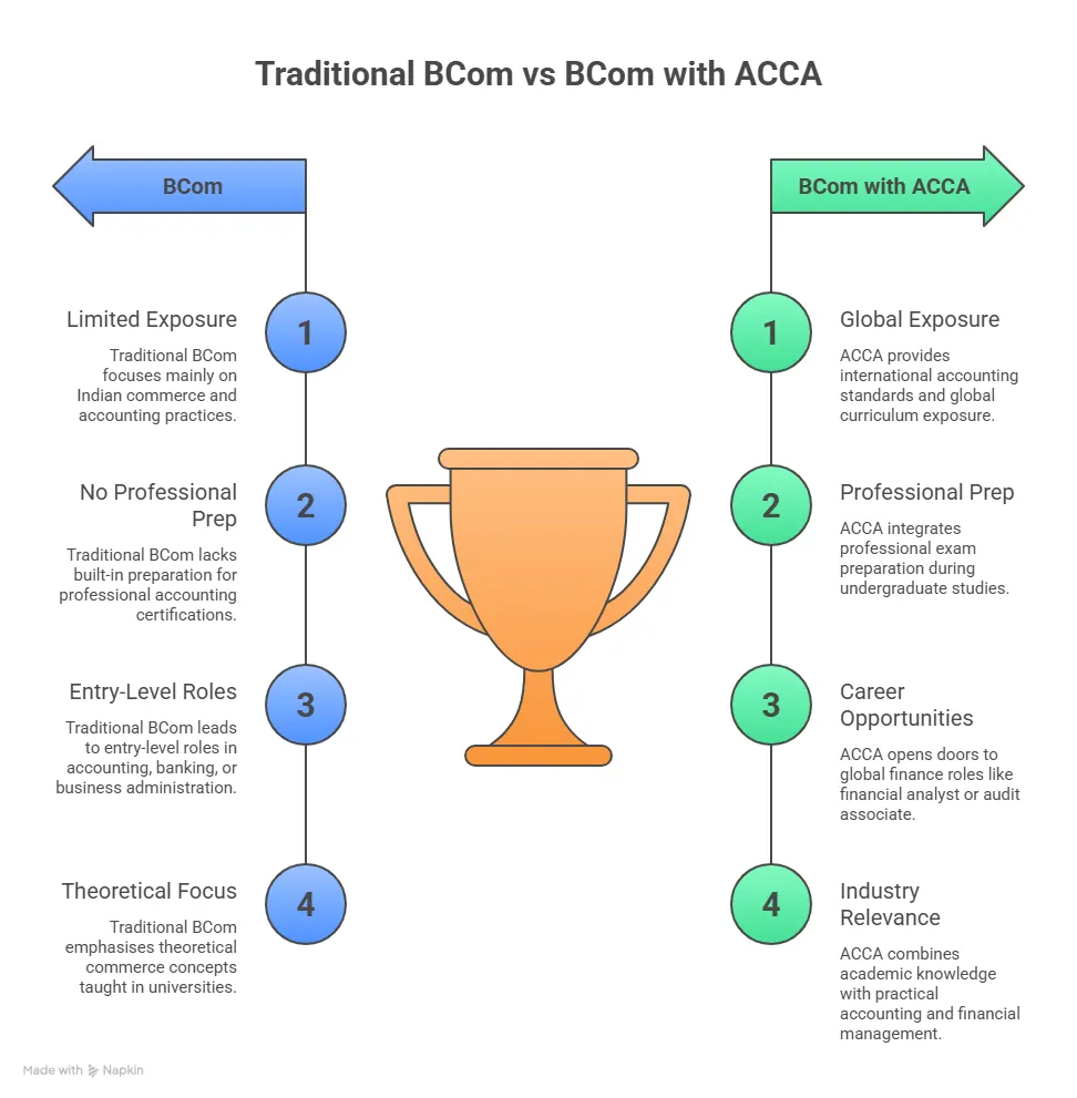 regular bcom when compared to bcom with acca
