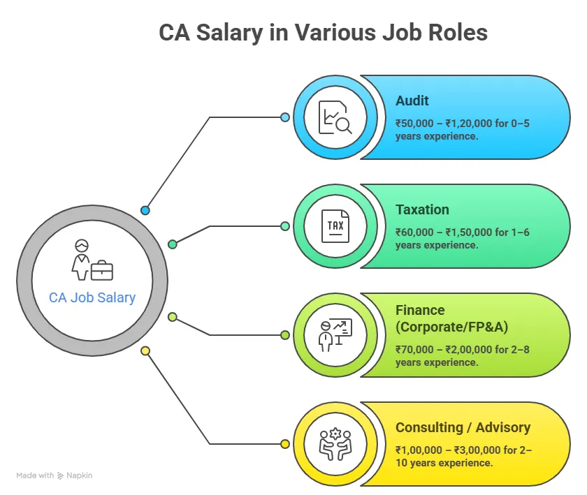 various job roles and ca salary