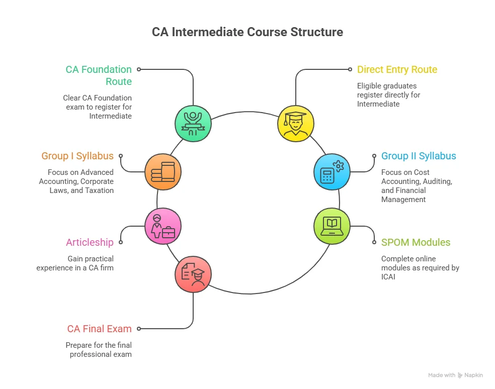 course structure of ca intermediate